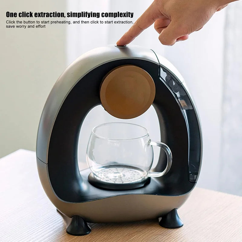 Single Serve Coffee Maker, New Unique Drip Type Constant Temperature Extraction Mini Capsule Coffee Machine for Americano, Tea