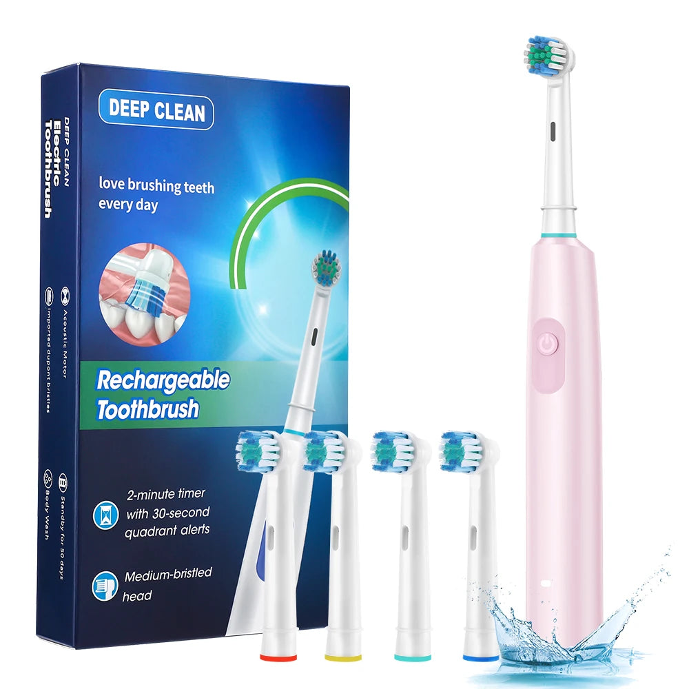 Rotary Electric Toothbrush - 5 Modes IP67 30-Day