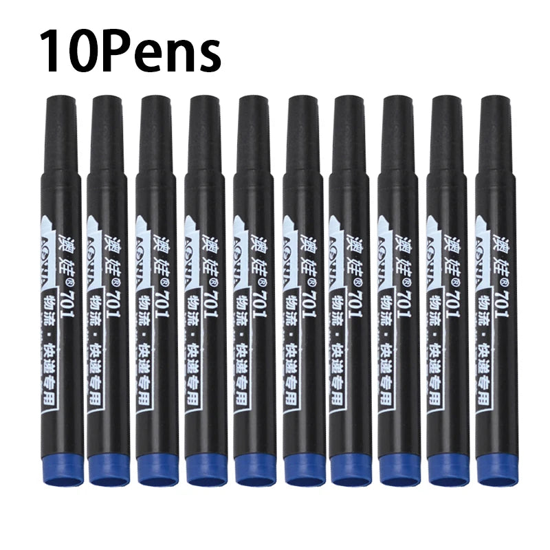 Bulk Pack 10/100 Waterproof Marker Pens Thick Head Durable Oily Ink Fast Drying Black Red Blue for School Express Logistics Sign