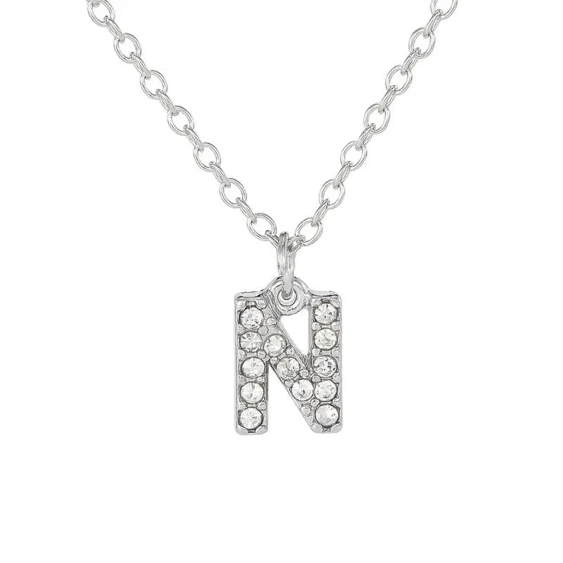 Fashion Shining A-Z Letter Pendant Charm Necklace 26 Initial Alphabet Name Clavicle Chain Party Jewelry Gift