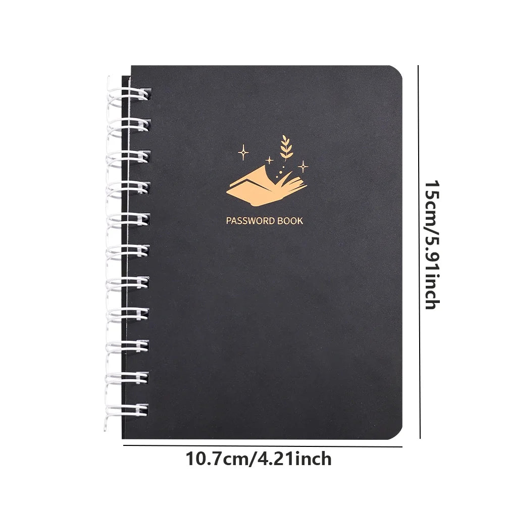 65 sheets Simple Coil Password Book With A-Z Stickers Advanced Address Password Manager Quick Access Username Password Storage