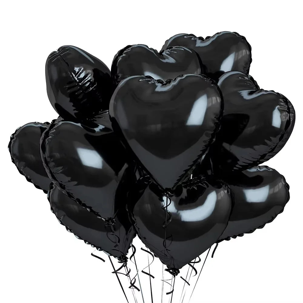 10pcs 18 inch black love aluminum film balloon decoration for Valentine's Day wedding and wedding room balloons