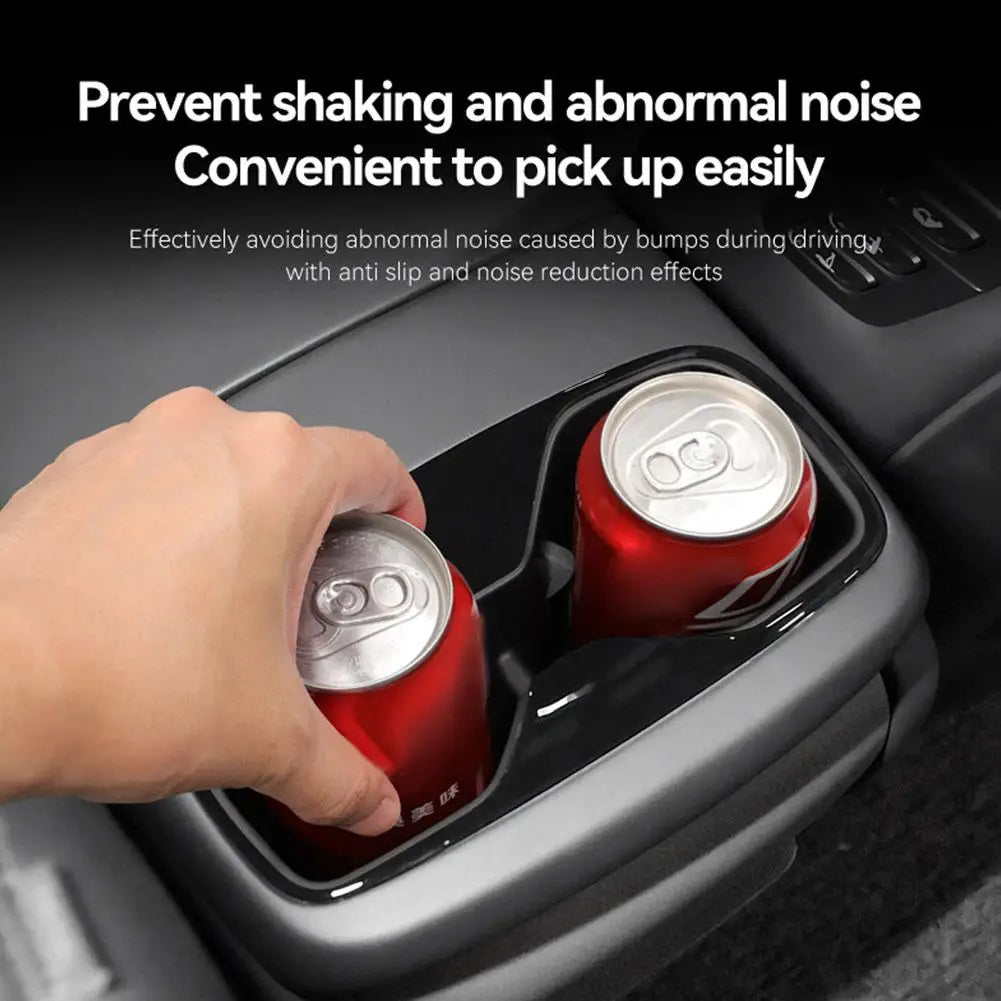 TPE Armrest Storage Box Organizer for Kia EV9 2024-2025 Rear Cup Holder Tray Black Car Interior Accessories