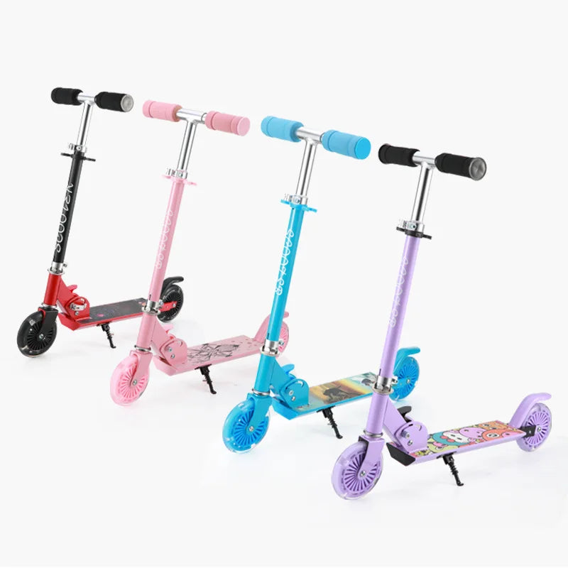 Scooter for Children Aaged 6-10 To 12 Adult Boys and Girls Two Wheeled Folding Pedal Sliding Roller Coaster Foot Scooters
