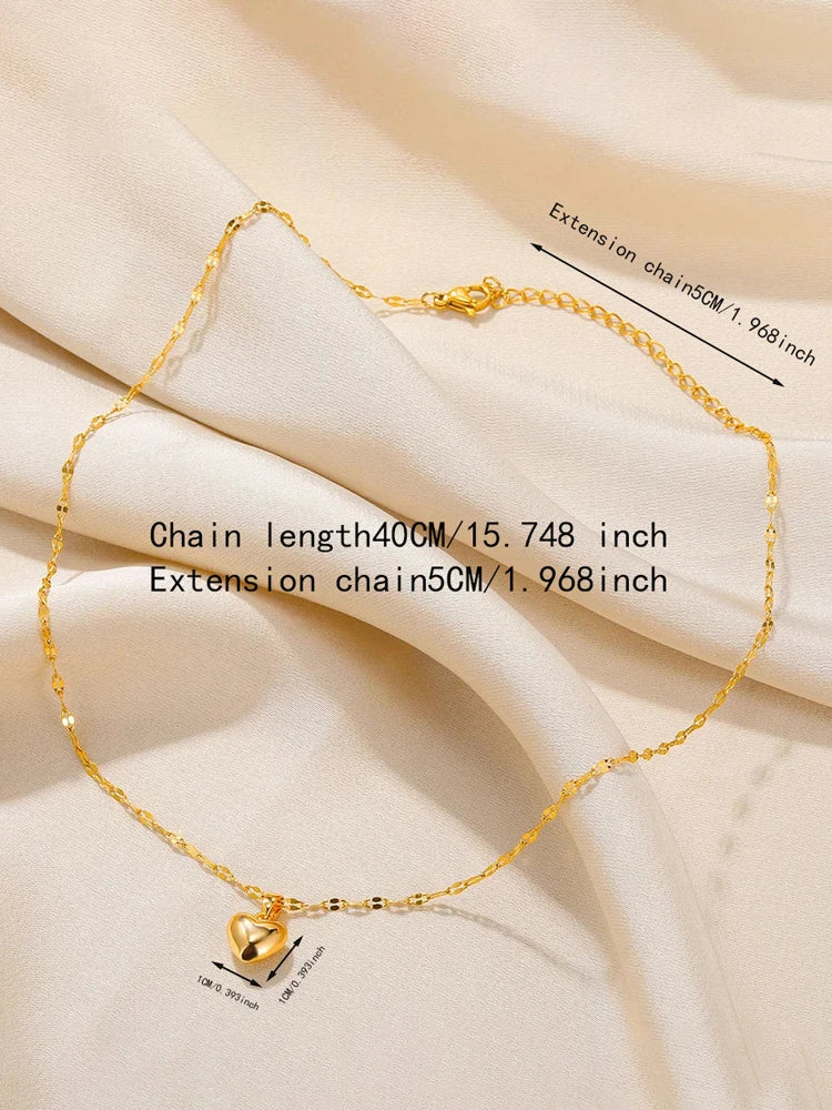 Stainless steel gold beloved charm pendant necklace for women New trend girls clavicle chain jewelry holiday gift