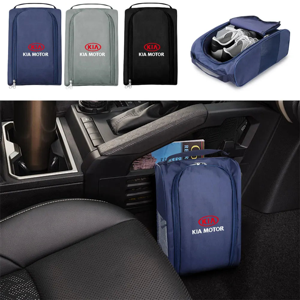 1PCS Car Logo Sneaker Storage Bag Travel Outing Shoe Storage Tool Car Accessories For KIA Rio Ceed Sportage Cerato Soul Sorento