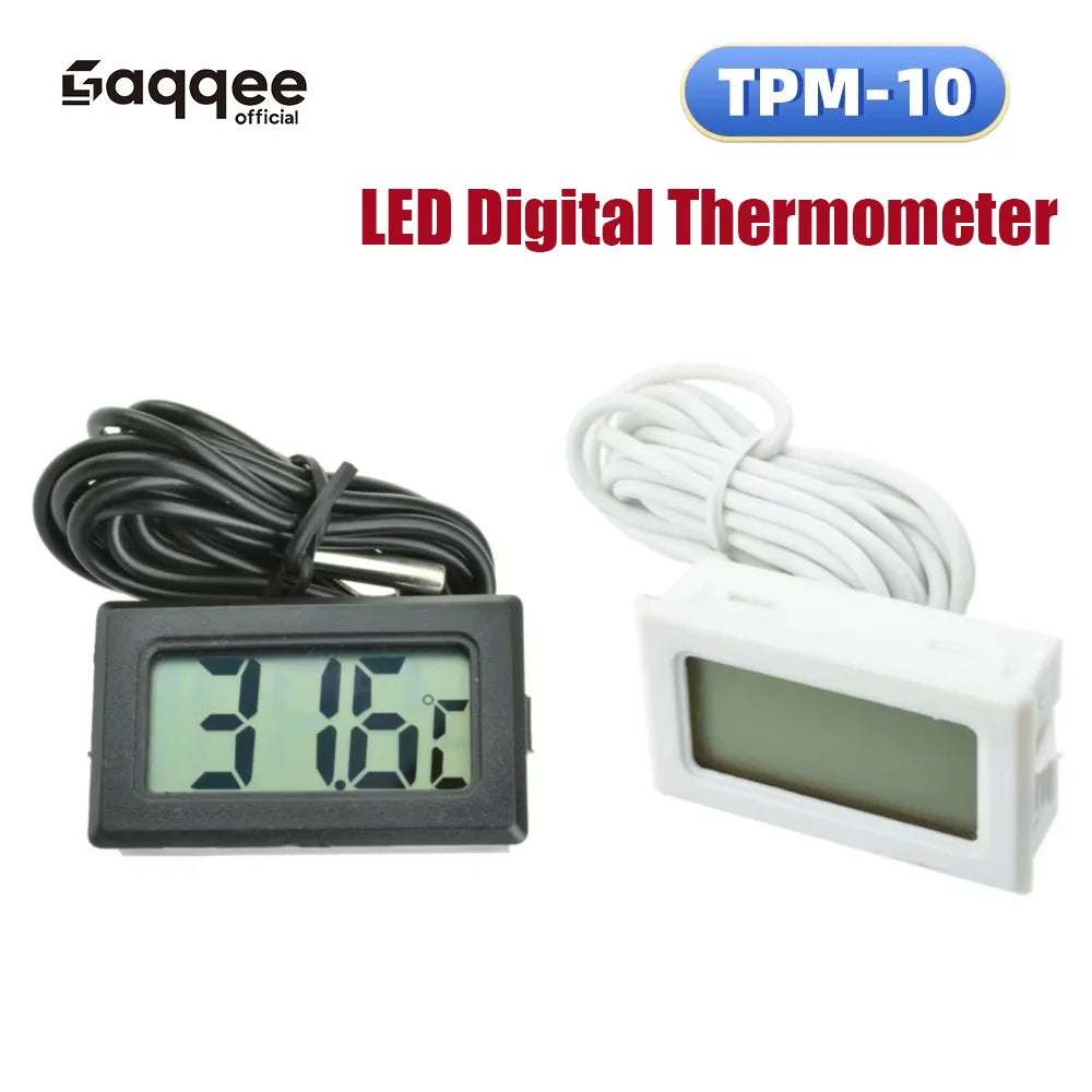 TPM-10 LED Digital Thermometer With Wire 2M Probe Temperature Sensor Instrument Detector Tester, Temperature Gauge