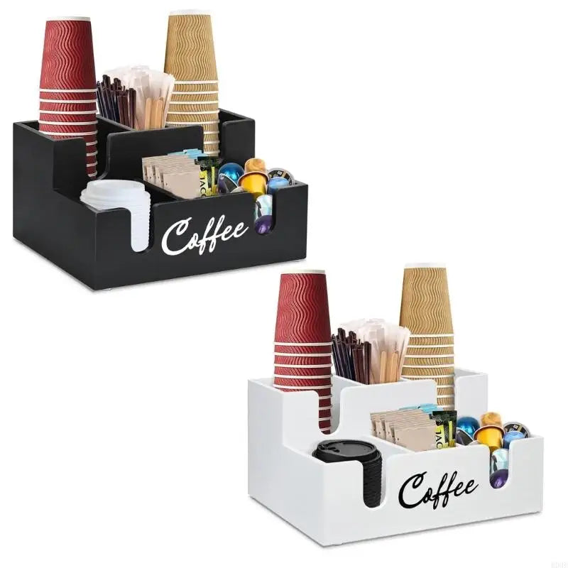 Wooden Coffee Pods Organizers With 6 Spacious Compartments And Sloped Designs For Easy Access B03E