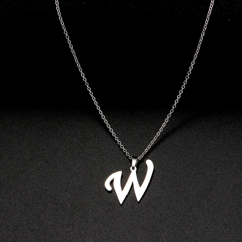 316L Stainless Steel Necklace A To Z 26 Letters Initial Minimalist Necklaces For Women Big Alphabet Pendant Gifts Jewelry gift