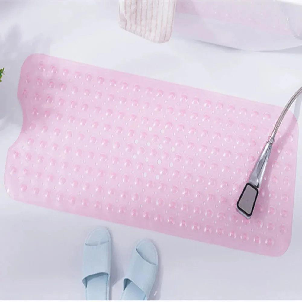 40x100cm Bathtub Mats Anti-Skid Color Shower Mat With Sucker Non-Slip Bath Mat Soft Massage Pad Kid's Elder Bathroom Carpet Rug