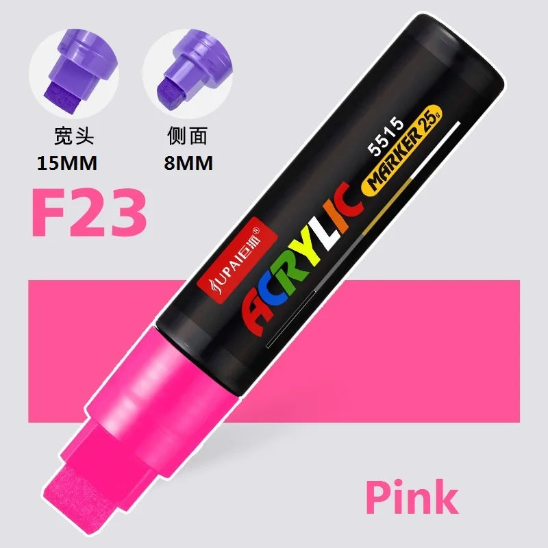 15 Colors Larger Capacity Acrylic Marker Pens,Ultra Wide Head 15MM/8MM Graffiti,Painting,Drawing,advertising posters Art Supplie