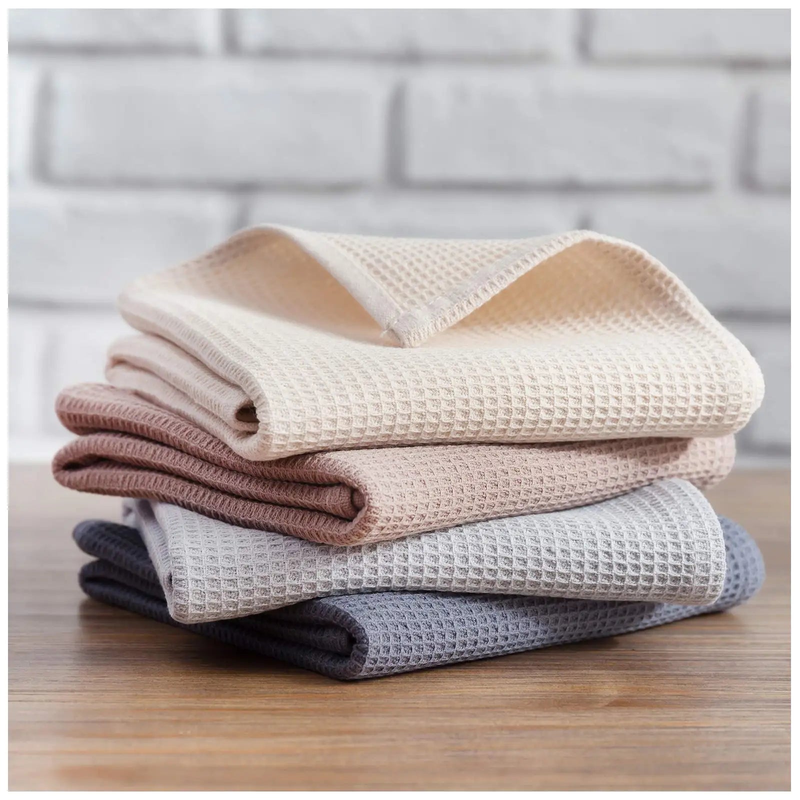 Dish Towels Set, 100% Cotton Waffle Weave Kitchen Towels, Super Absorbent Kitchen Hand Dish Cloths for Drying and Cleaning
