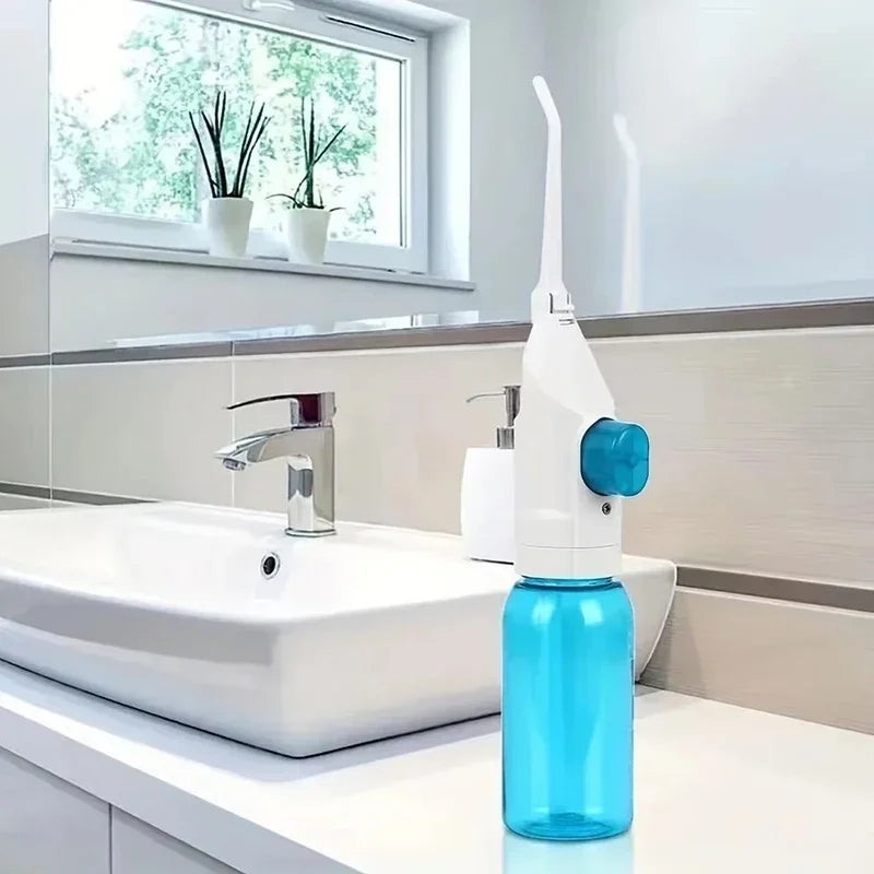 Portable Manual Oral Irrigator – High-Pressure Water Flosser for Deep Dental Cleaning