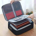 Document Organizer Briefcase 3-Layer Folder Holder Men's Women's Bag Cover Purse Passport Home Safe Functional File Storage Case