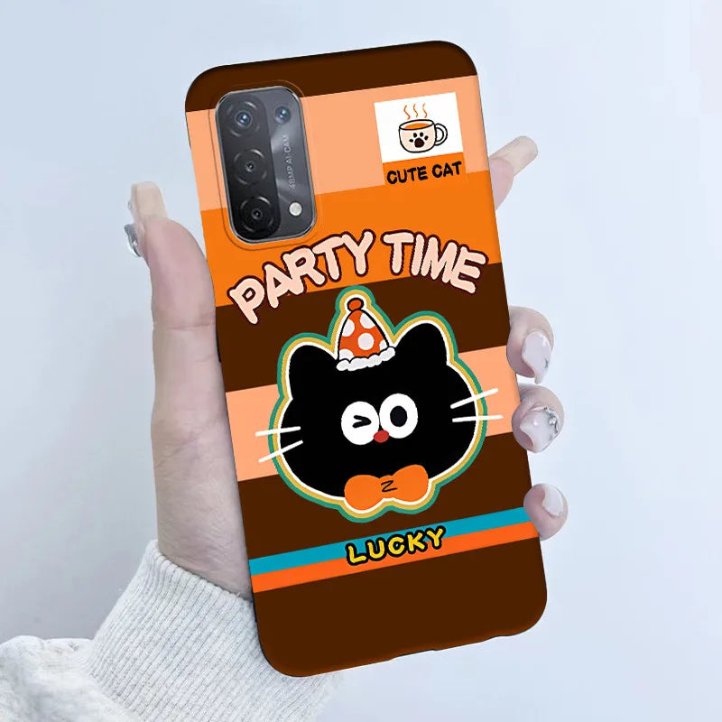 For Oppo A54 5G A74 5G A93 5G Case Soft TPU Silicone Cover Cute Astronaut Panda Phone Case CPH2195 CPH2197 CPH2263 Coque Funda