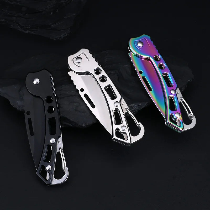 Outdoor Stainless Steel Folding Knife Mini Personal Self-Defense Camping Multi-Functional Home Use Fruit Knife