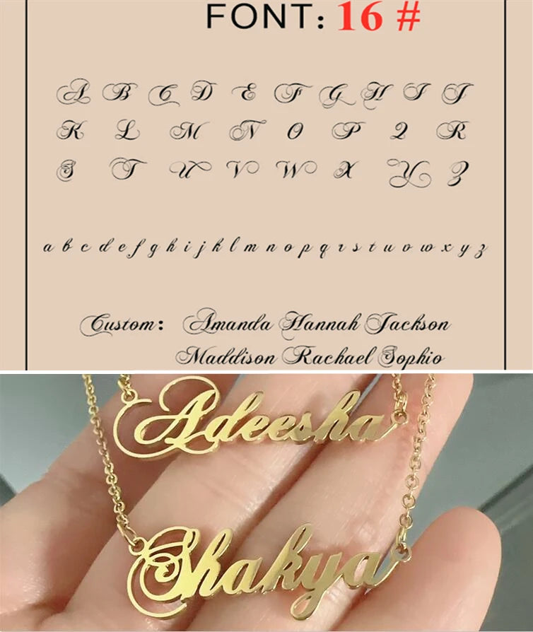 Custom Name Necklace Personalized Golden Choker Stainless Steel Necklaces For Women Man Customized Jewelry Couple Gift