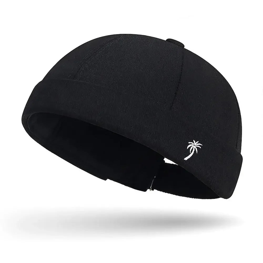 Beanie Hats Men Women Spring Autumn Landlord Hat Streetwear Hip Hop Brimless Hat Embroidered Coconut Tree Docker Cap Wholesale