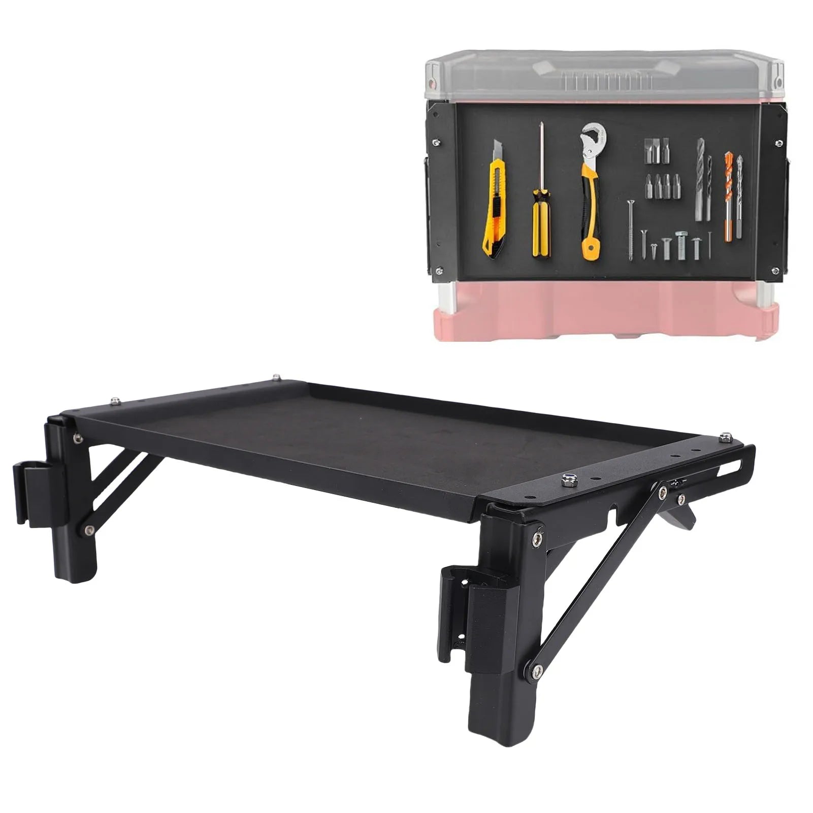 Toolbox Folding Table Fit for Packout Powerful Tool Tray Side Safe Storage Workbench Toolbox Tool Tray Fit for Packout
