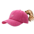 Ponytail Hats for Women - Distressed Hat with Ponytail Hole for Women Baseball Cap