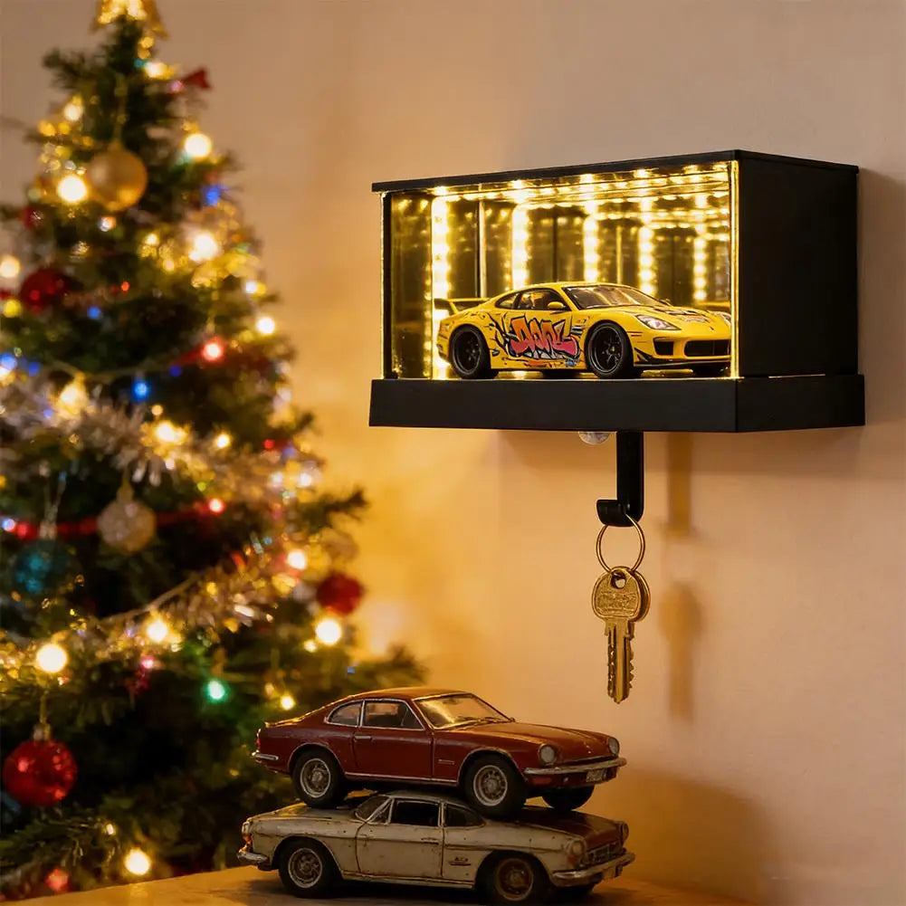 Garage Keychain,Car Luminous Unlimited Garage Key Storage Wall Mount Key Organizer With Infinity LED Hook Creative Home Decor