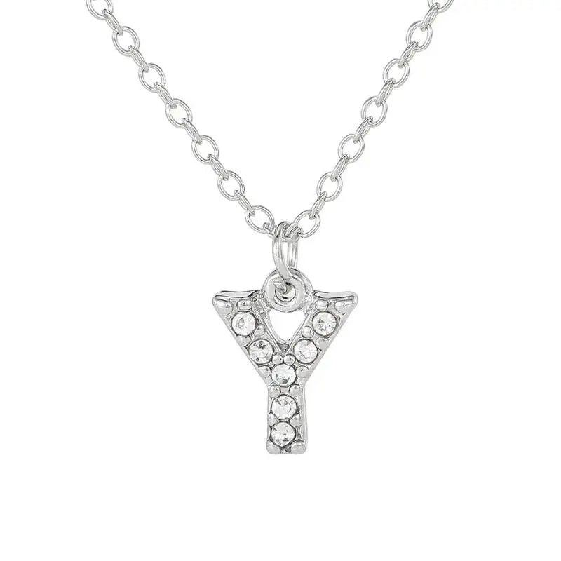 Fashion Shining A-Z Letter Pendant Charm Necklace 26 Initial Alphabet Name Clavicle Chain Party Jewelry Gift
