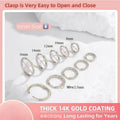 5 Pairs 14K Gold Plated Huggie Hoop Earrings for Women Lightweight Minimalist Small Hoops Multiple Piercing Stack Set Earrings
