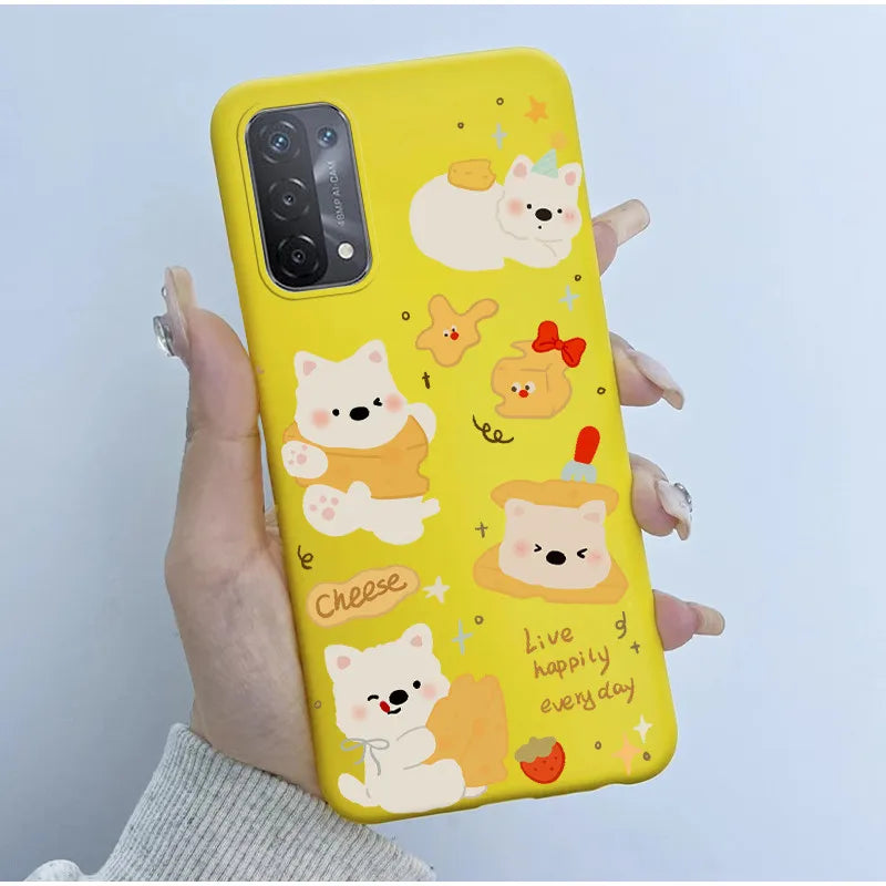 For Oppo A54 5G A74 5G A93 5G Case Soft TPU Silicone Cover Cute Astronaut Panda Phone Case CPH2195 CPH2197 CPH2263 Coque Funda