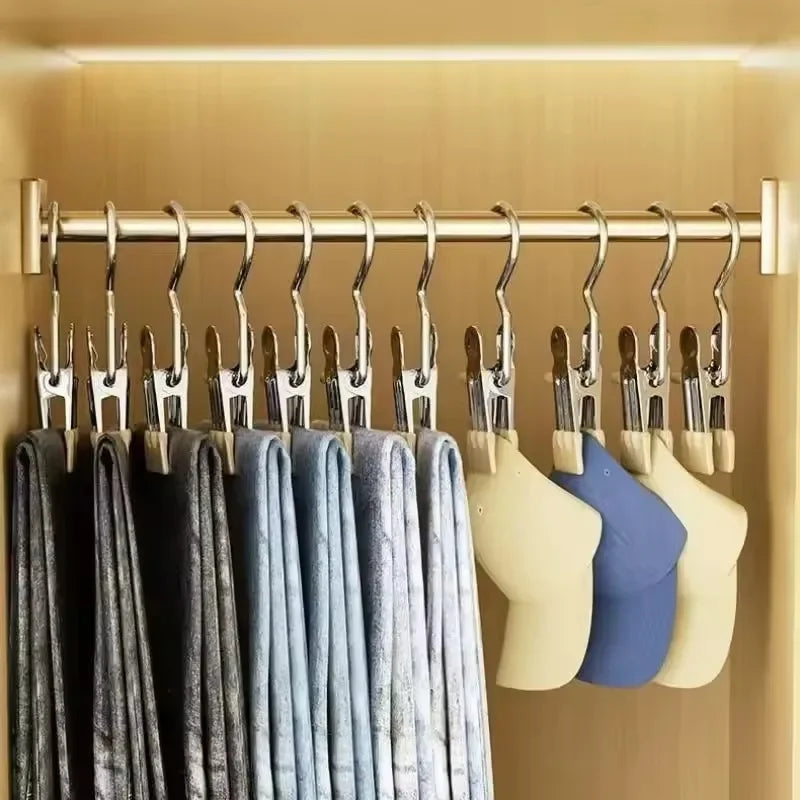 10/20/30PCS Stainless Steel Clothespins Laundry Clothes Pegs Hook Portable Hanging Clothes Clip Pants Socks Storage Clip