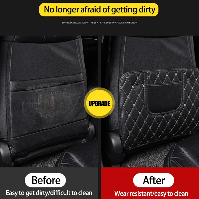 Kcimo PU Leather Car Anti-Kick Mats Auto Seat Back Protector Cover For Children Car Back Seat Anti-Dirty Pad Car  Accessories