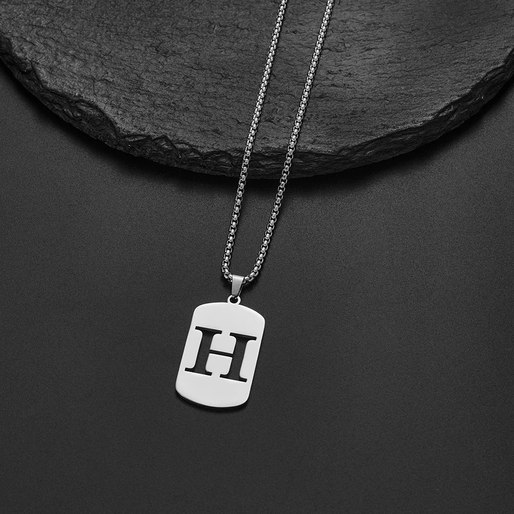 Delicate Initial Name Letters Charm Pendant Necklace For Men Alphabet A-Z Stainless Steel Jewelry Women 2024 Collar Hombre