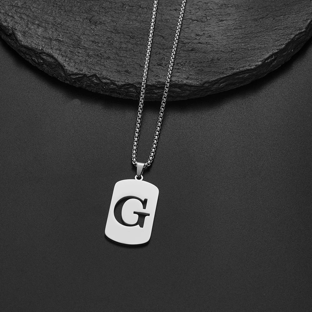 Delicate Initial Name Letters Charm Pendant Necklace For Men Alphabet A-Z Stainless Steel Jewelry Women 2024 Collar Hombre