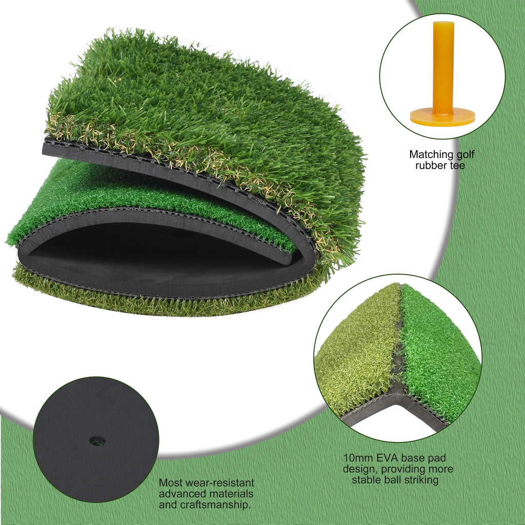 Golf Hitting Mat 30*60Cm Indoor Outdoor Mini Practice Durable PP Grass Pad Backyard Exercise Golf Training Mat With Rubber TEE