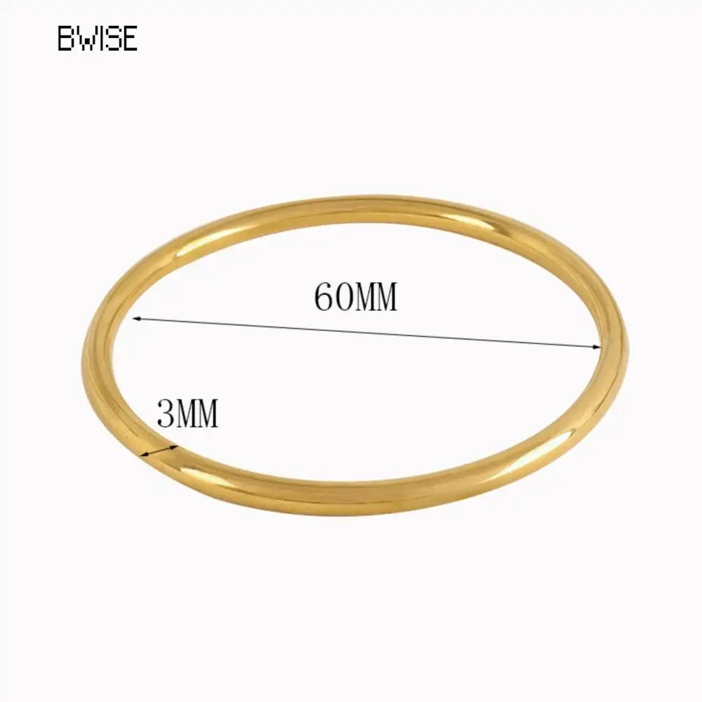 Fashionable Stainless Steel Bracelet For Women Round Minimalist Elegant Gold Color Bracelet Women's Accessories Popular Jewelry
