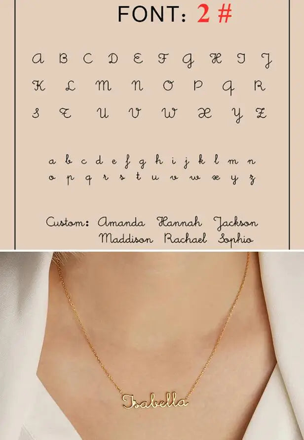 Custom Name Necklace Personalized Golden Choker Stainless Steel Necklaces For Women Man Customized Jewelry Couple Gift