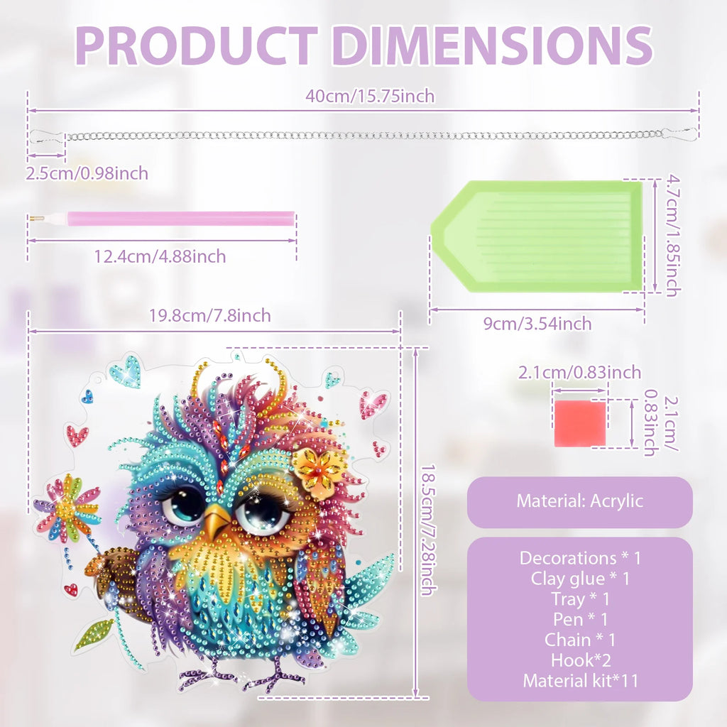 Diamond Art Painting Kit Double Sided 5D DIY Diamond Painting Kits Hanging Decor for Wall Window Home Ornament Hanging Decor