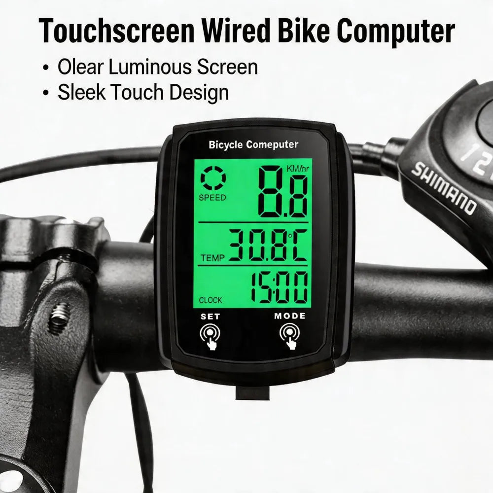 Bicycle Computer, Odometer, LCD Display, Cable Cycling Speedometer, Mountain Bike Speedometer, Bicycle Accessories