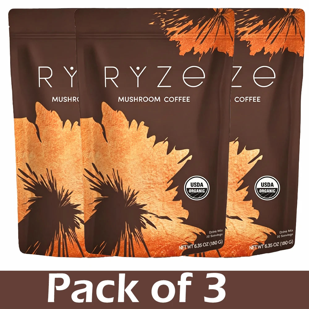Organic Mushroom Coffee Powder with 6 Adaptogenic Mushroom Daily Instant Coffee for Better Energy Focus Digestion Immunity