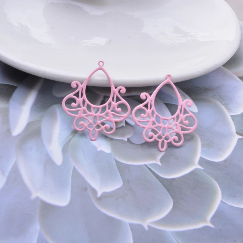 30pcs AB8445 Filigree Charms Thin Earring Pendant
