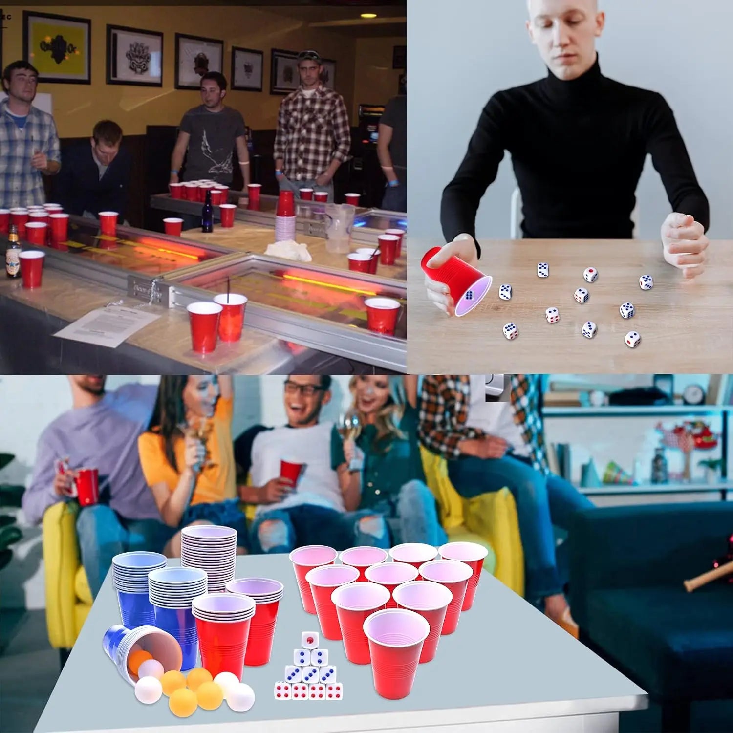 12 Balls and 12 Cups of Beer Game, Adult Party Interactive Game, Creative Leisure Toys