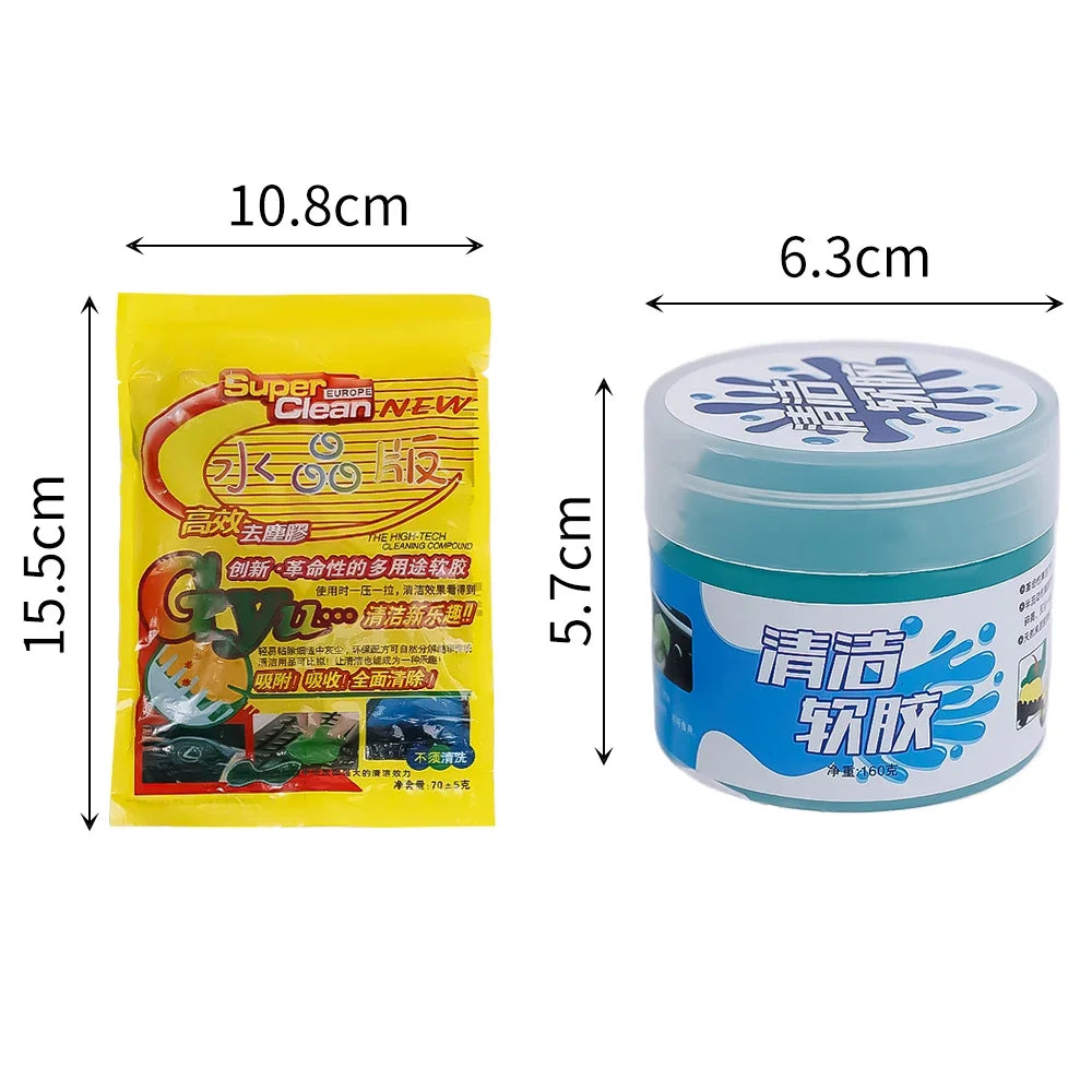 Car Cleaning Gel Reusable Sticky Putty for Air Vent & Dashboard Dust Removal Cleaning Gel  Interior Detail Keyboard Electronics