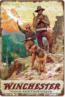 Hunting Sign Vintage Metal Sign Wooden House Wall Decor for Hunter Man Cave Gift Pistola  Metal Decorative 8 * 12 Inch