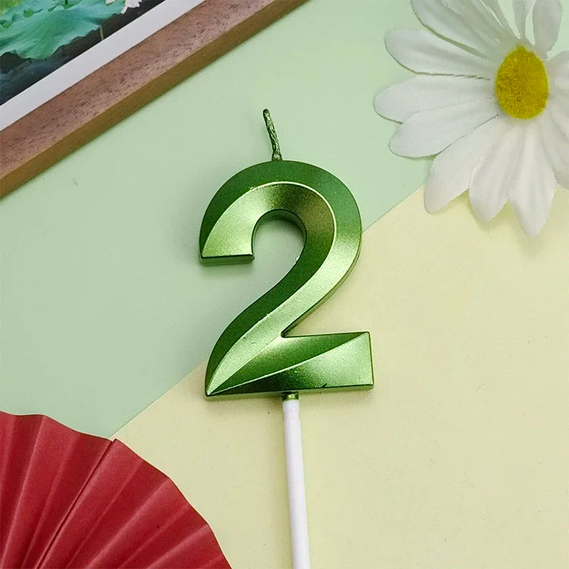 Vibrant Blue Pink Green 1pcs 0-9 Number Candles Decor for Kids Happy Birthday Event Anniversatires &Parties Decoration DIY