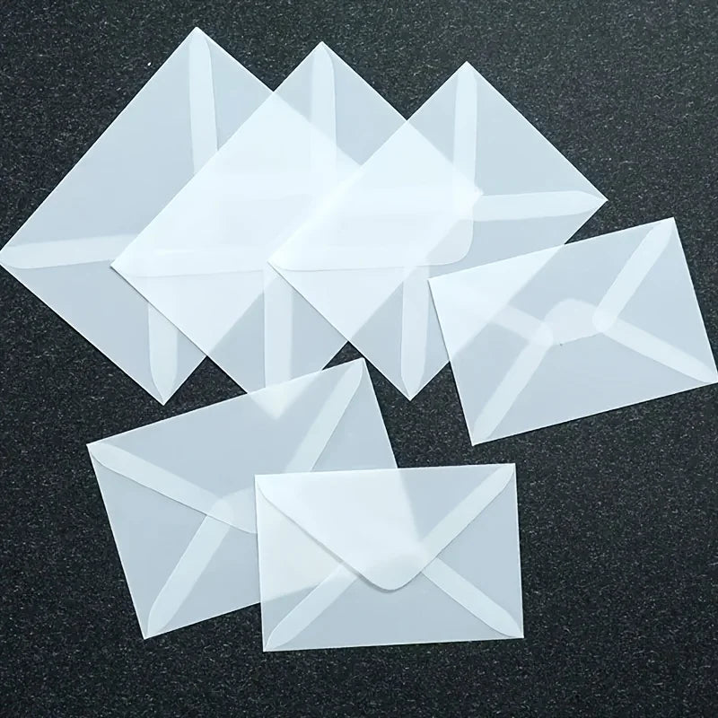 50pcs of Blank Semi-Transparent Self-Sealing Envelopes,Suitable for Invitations,Postcards,And Business Letters -Elegant European