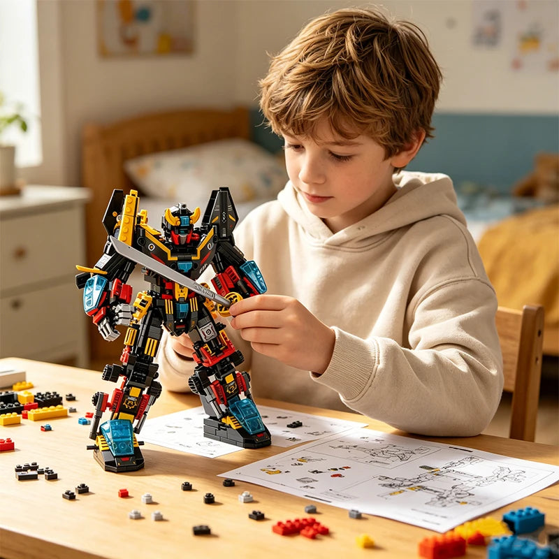 Mech Building Blocks Set 12IN1 Transformable Robot Building Blocks DIY Assembly Toys for Boys Children Christmas Holiday Gift