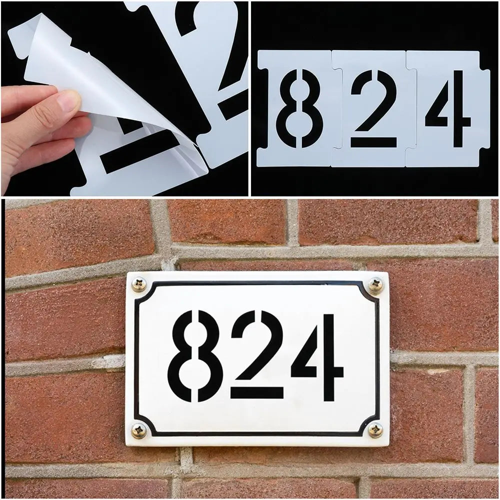 Decoration DIY Plastic Mailbox Address 26 Letters 0-9 Numbers Reusable Stencil Kit