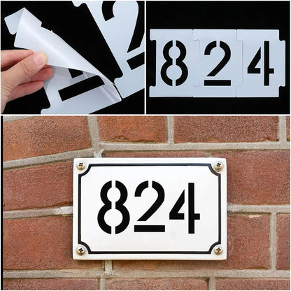 Decoration DIY Plastic Mailbox Address 26 Letters 0-9 Numbers Reusable Stencil Kit