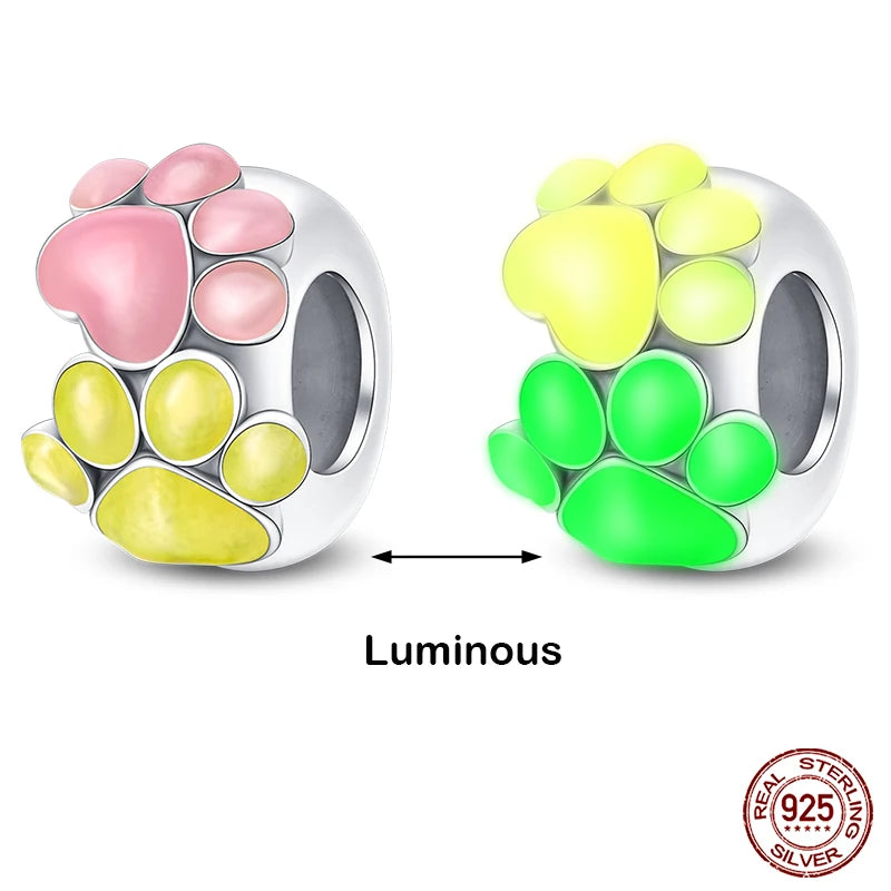 Hot Sale 925 Silver Glow in the dark Firefly Honeybee Star Charms Beads Fit Qikaola 925 Original Bracelets Fine DIY Jewelry Gift
