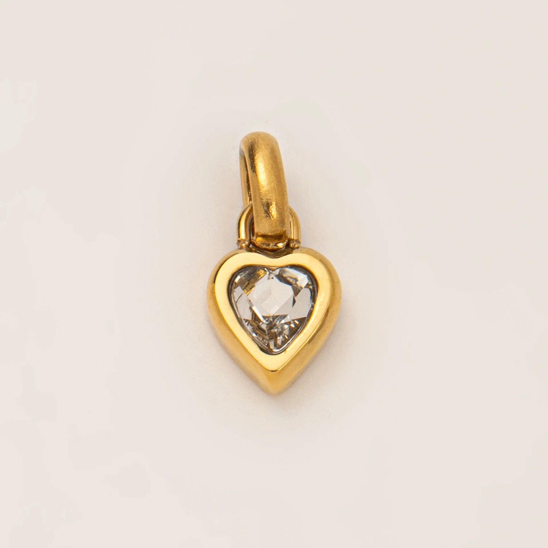 Birthstone Charm Heart Pendant For Women Gold Color Stainless Steel Charm Necklace Bracelet DIY Making Accessories Dropshipping