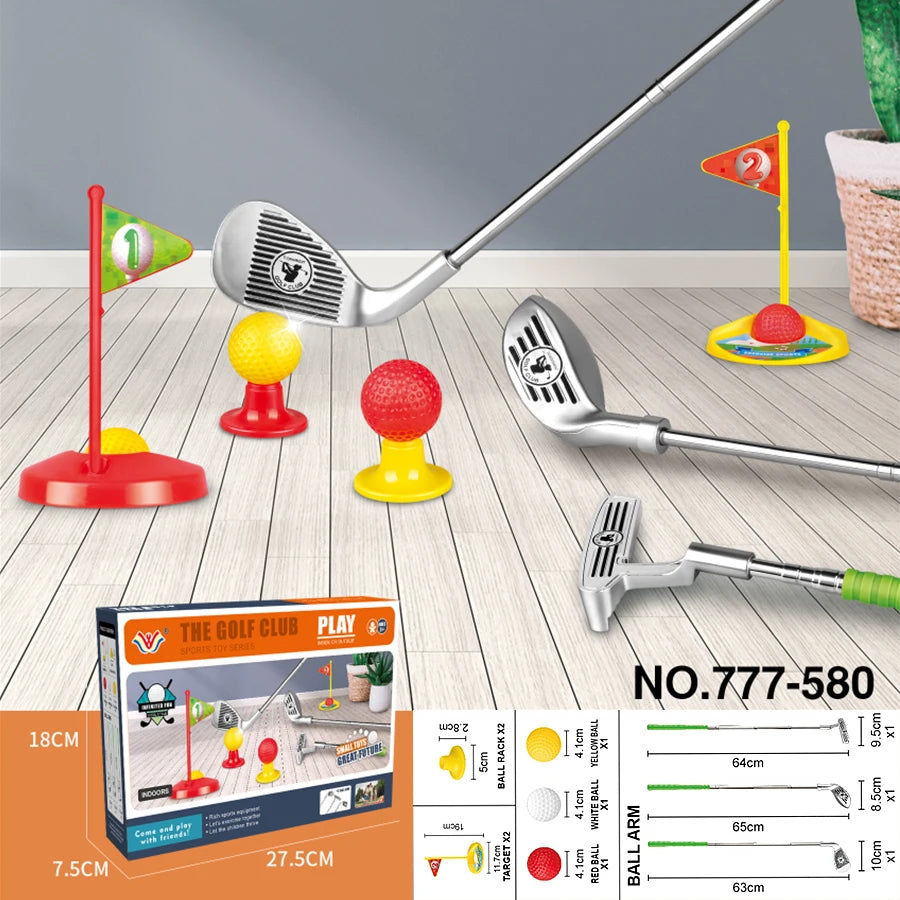 1set children's golf club set outdoor sports toys sports games competitive indoor interactive retractable golf club set toys